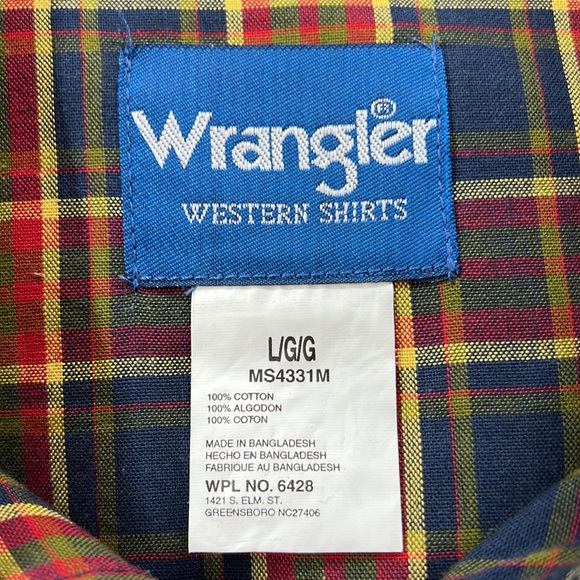 Vintage Wrangler Western Long Sleeve Snap Button Down Shirt NWT - Picture 5 of 5